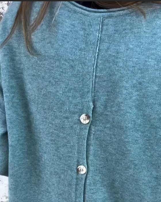 Tops Stijlvol Knoopsdetail Lange Mouw