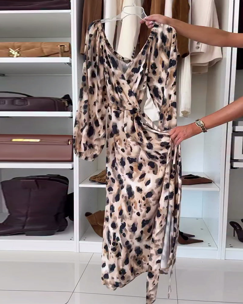 Jurk Sexy V-Hals Geprint