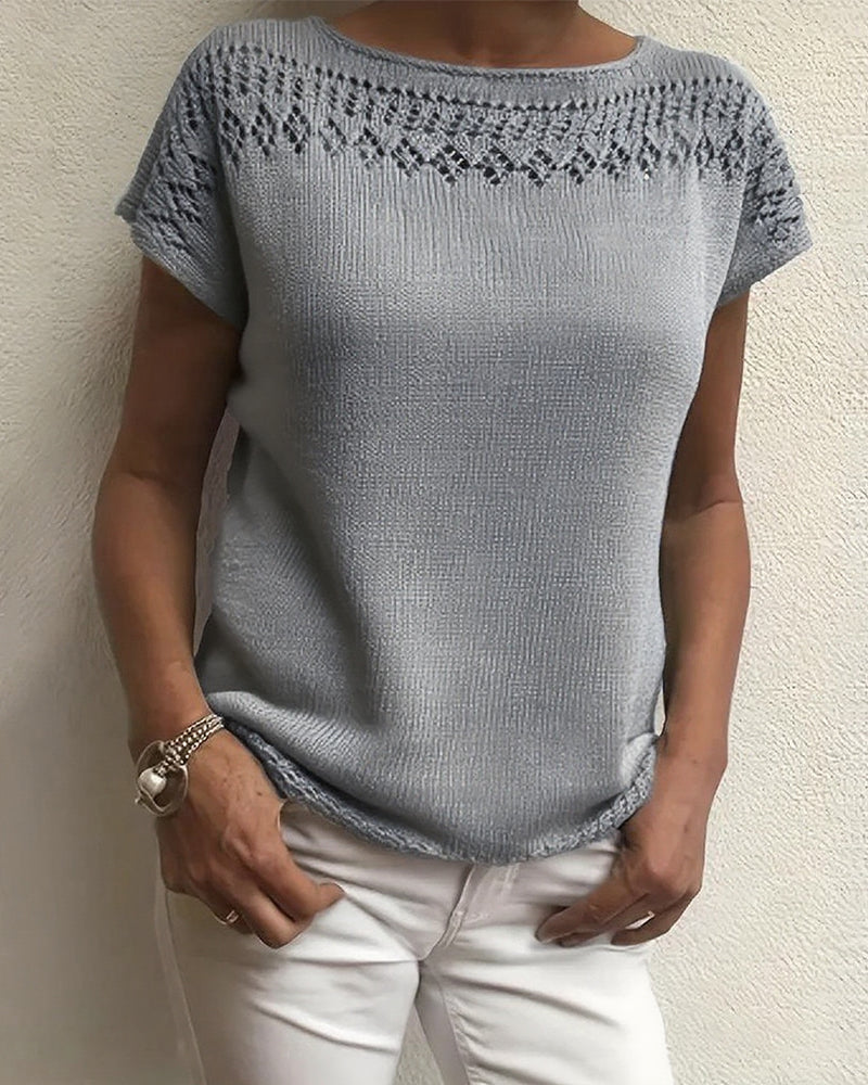 Trui casual korte mouwen effen kleur