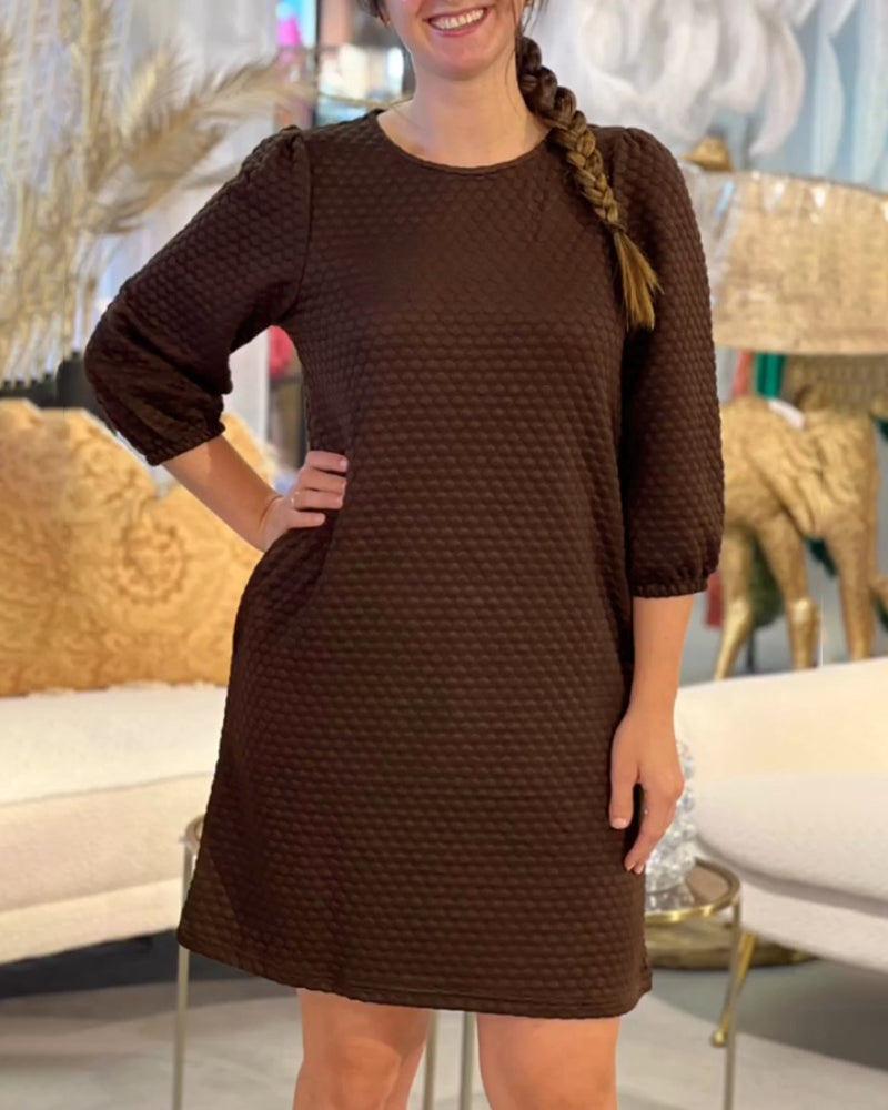 Elegante effen kleur jurk