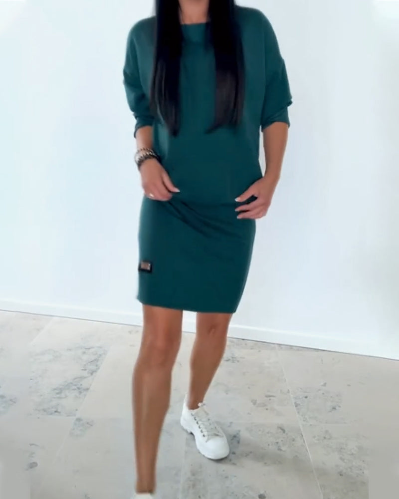 Jurk Lange Mouwen Casual Aansluitend