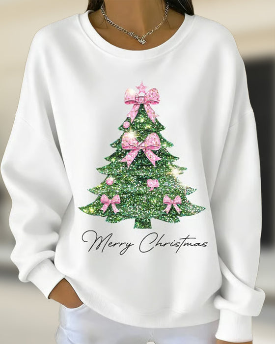 Crewneck Sweatshirt Met Kerstprint En Lange Mouwen