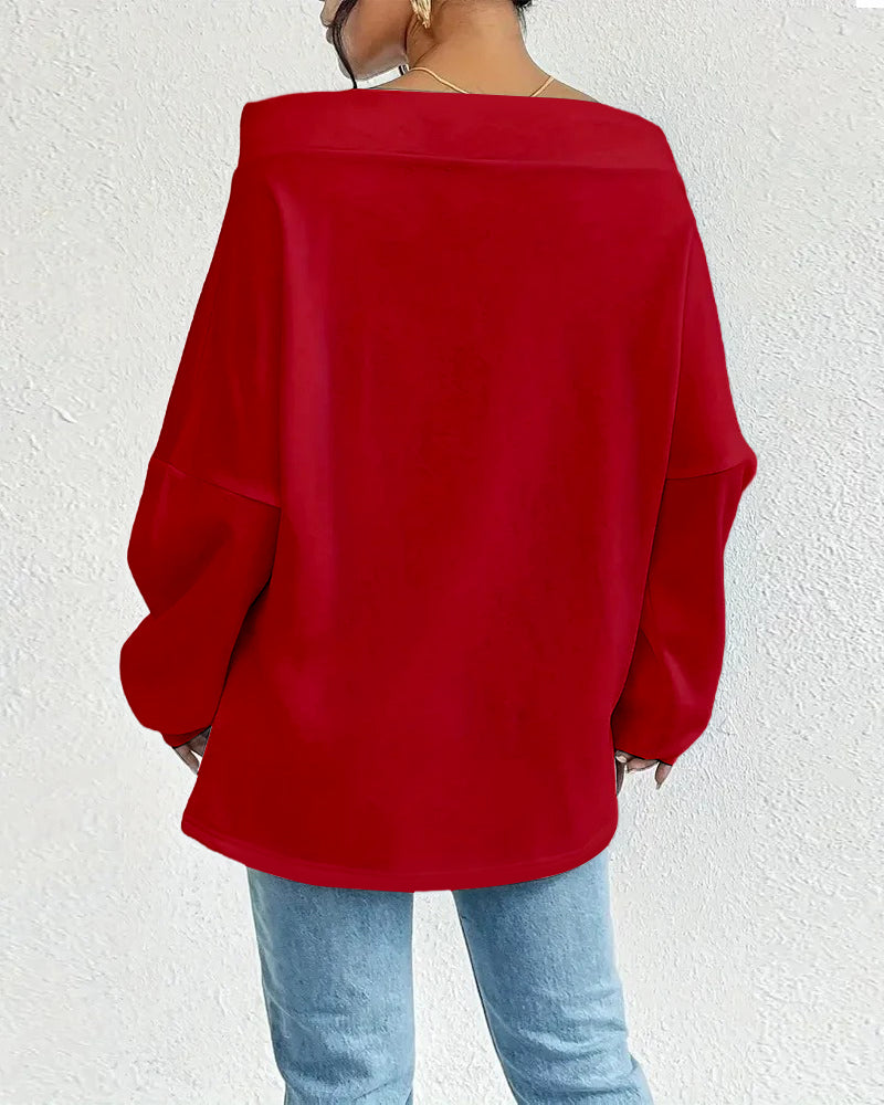 Sweatshirt Mode Effen Kleur