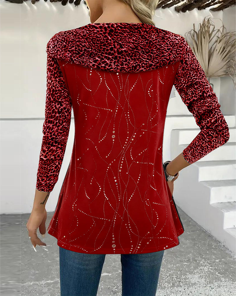 Lange Mouwen Top Met Luipaardprint