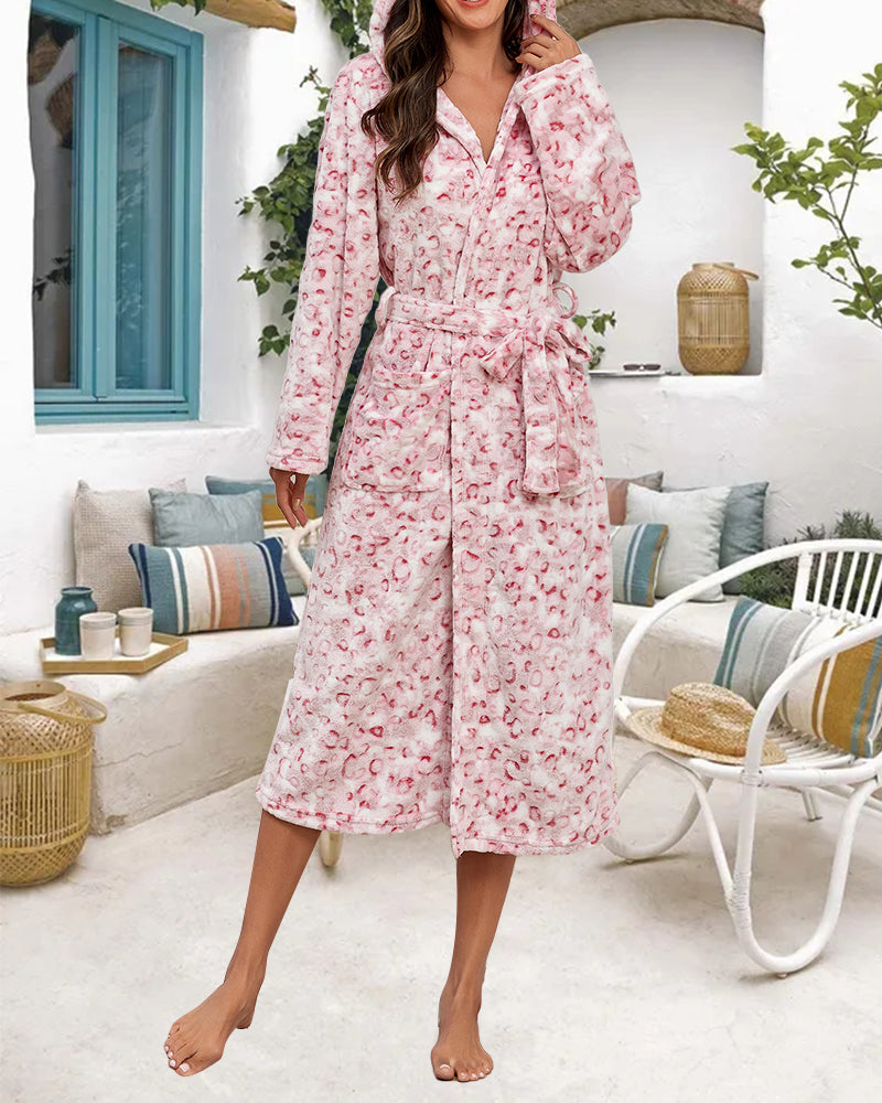 Flanel Robe Met Luipaardprint En Elegant Kenmerken