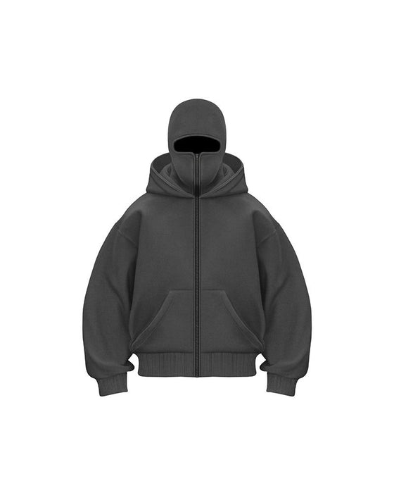 Unisex Sweatshirt Jas met Dubbele Capuchon en Rits