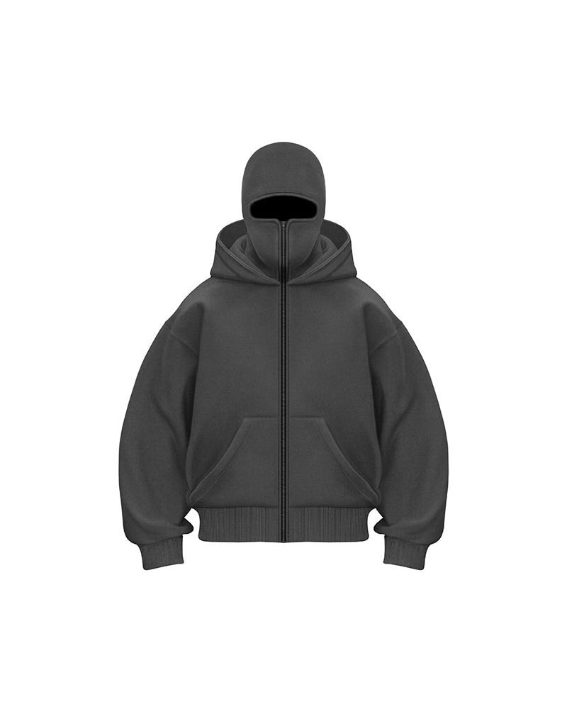 Unisex Sweatshirt Jas met Dubbele Capuchon en Rits