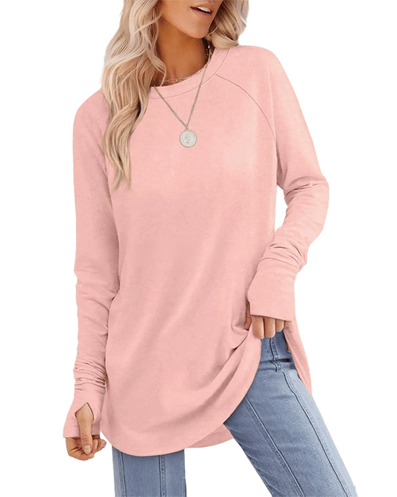 Ronde Hals Raglan Colorblock Longsleeve Top