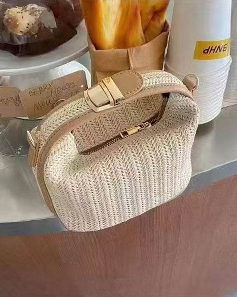 Strogevlochten Lunchtrommeltas