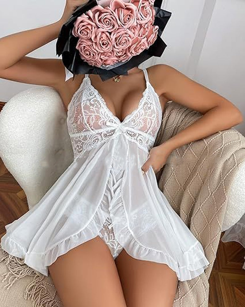 Doorzichtig Mesh-Sexy Nachtjapon Set