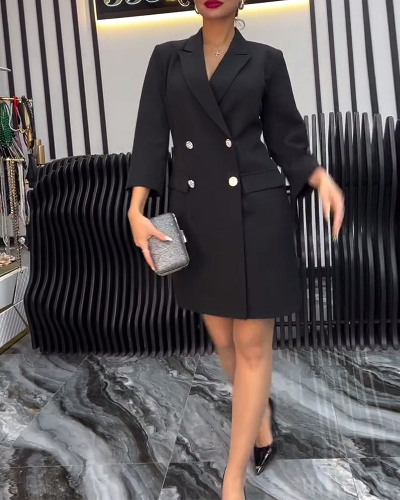 Kraag Strikjurk Dubbelgeknoopte Pak