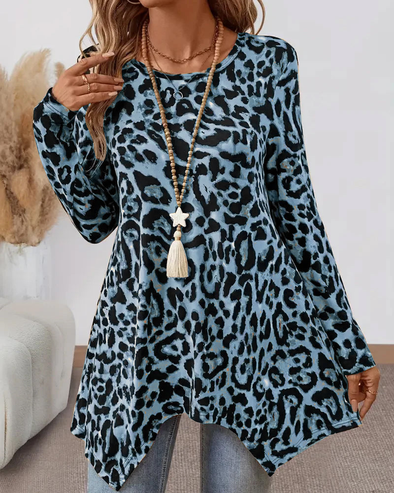 Casual Veelzijdige T-shirt Met Luipaardprint