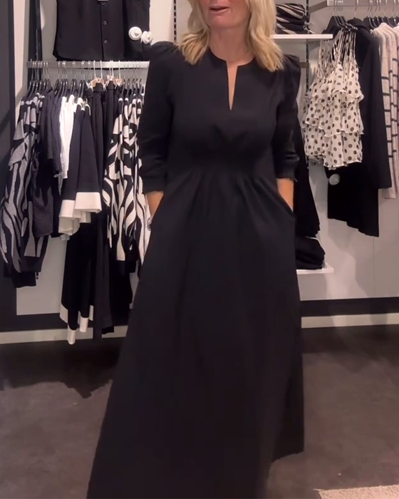 A-Lijn Jurk Met Pofmouwen En Getailleerde Pasvorm