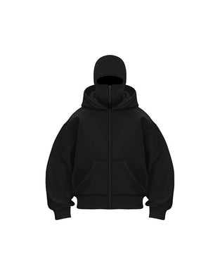 Unisex Sweatshirt Jas met Dubbele Capuchon en Rits