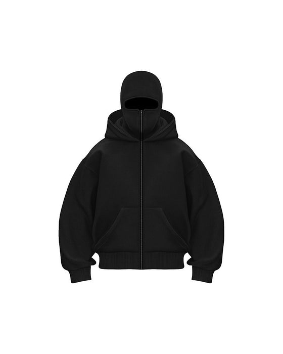 Unisex Sweatshirt Jas met Dubbele Capuchon en Rits