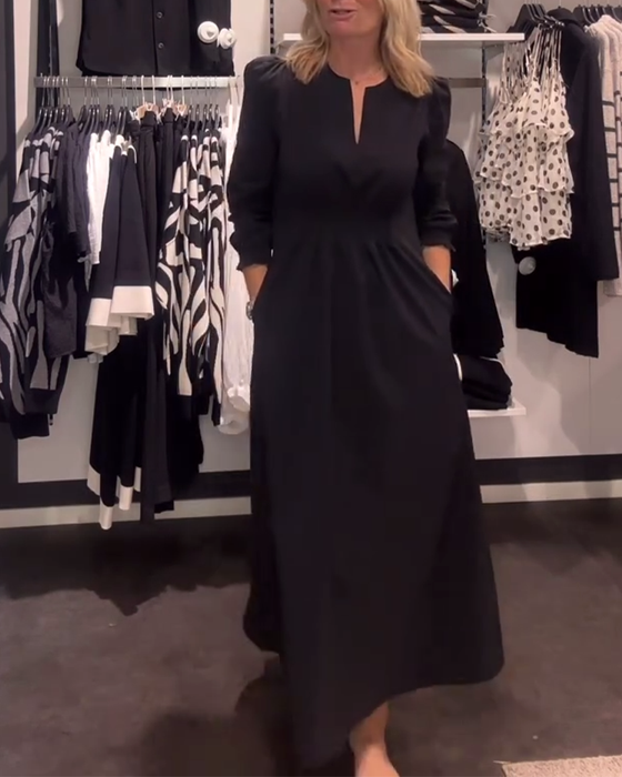 A-Lijn Jurk Met Pofmouwen En Getailleerde Pasvorm