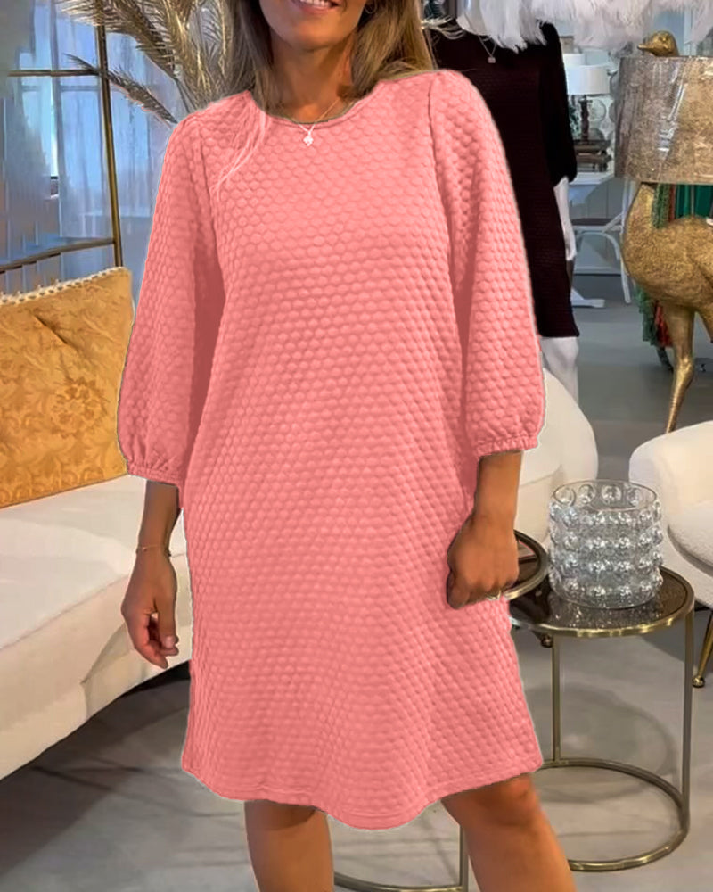 Elegante effen kleur jurk