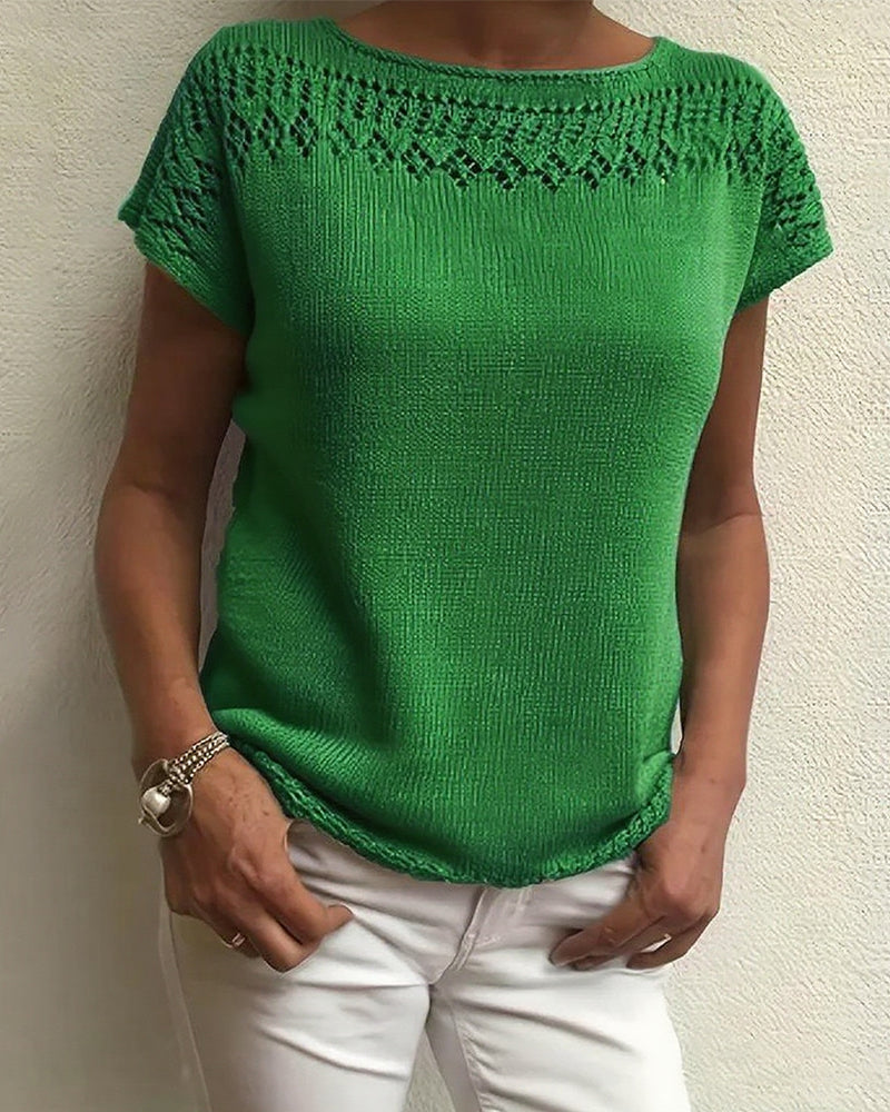 Trui casual korte mouwen effen kleur