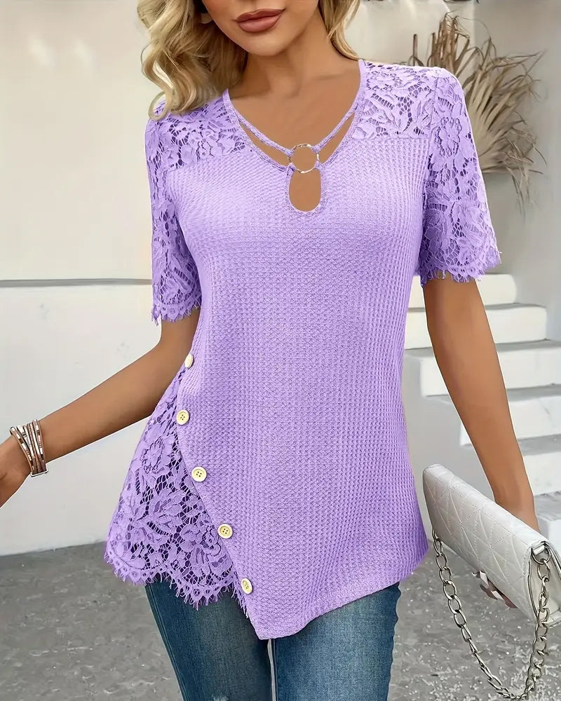 T-Shirt Kant Paneel Gebreid
