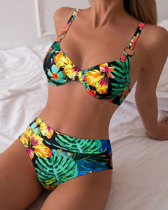 Bikini Sexy Bedrukte Push-Up Bh Driehoek