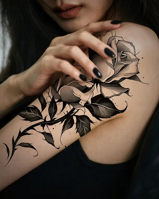 Gesimuleerde Bloem Tattoo Stickers Voor Arm