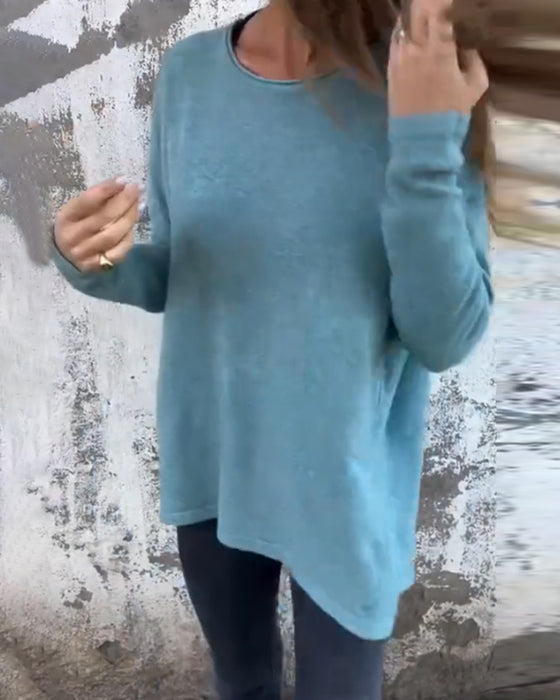 Tops Stijlvol Knoopsdetail Lange Mouw