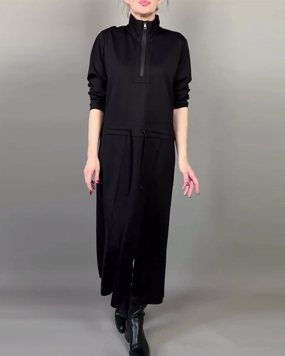 Jurk Met Zip-Kraag En Moderne Sfeer