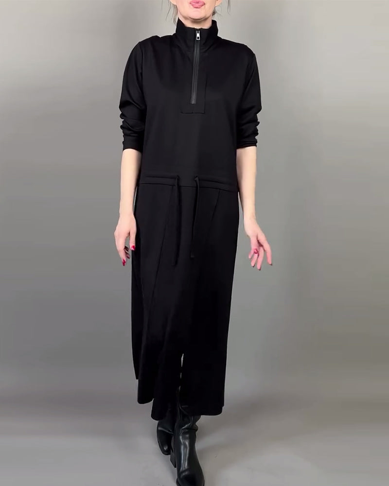 Jurk Met Zip-Kraag En Moderne Sfeer