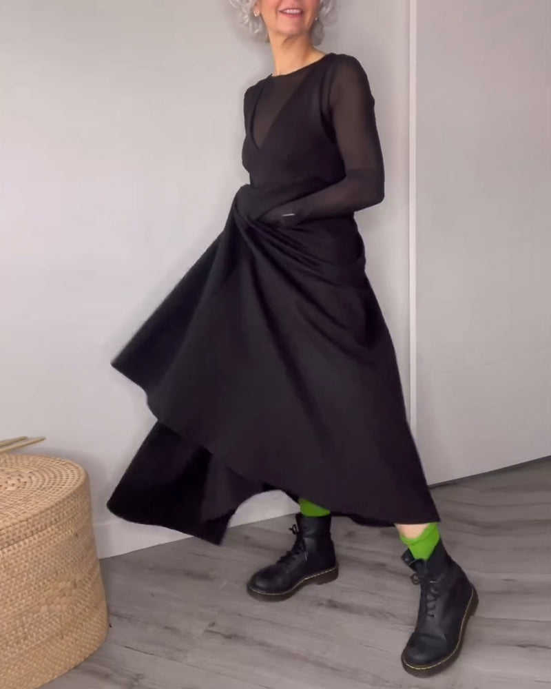 Jurk Geplooide Grote Zoom Jarretel