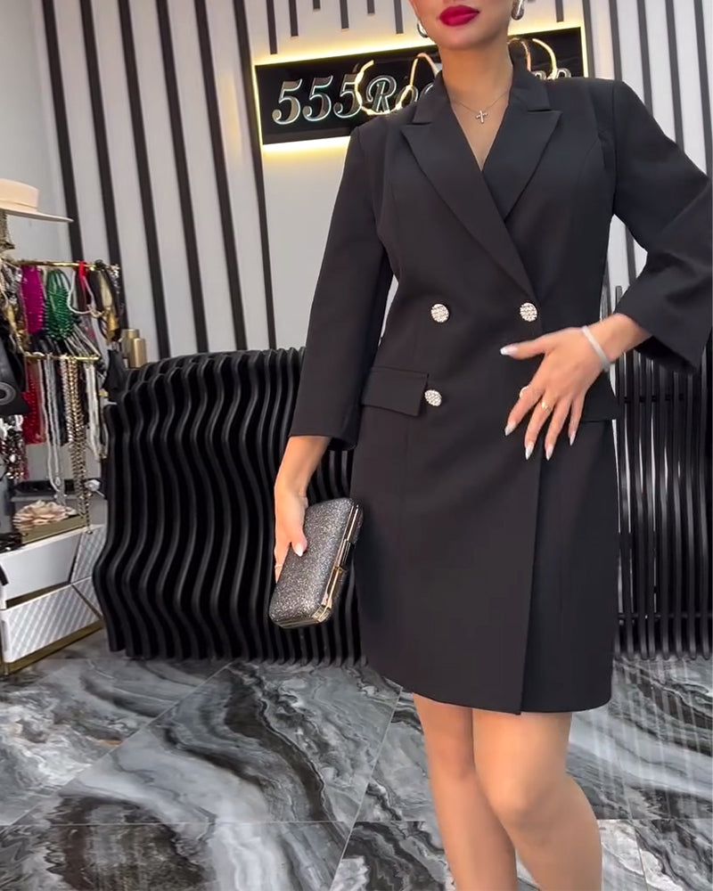 Kraag Strikjurk Dubbelgeknoopte Pak