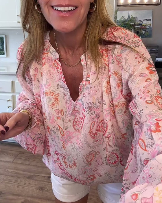 Blouse Met Balloonmouwen En Bloemenprint
