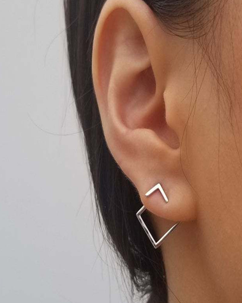 Eenvoudige diamantvormige elegante oorbellen