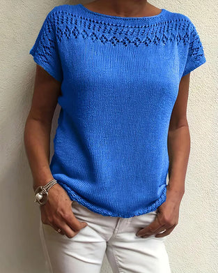 Trui casual korte mouwen effen kleur