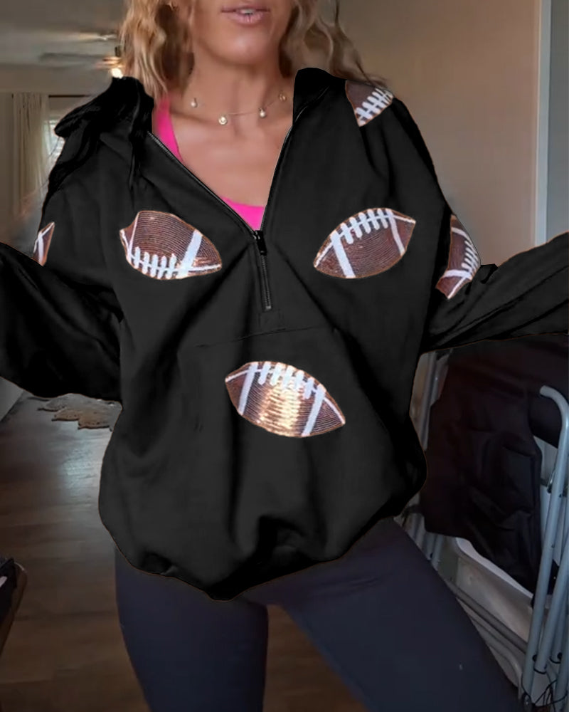 Capuchon Rugby Sequins
