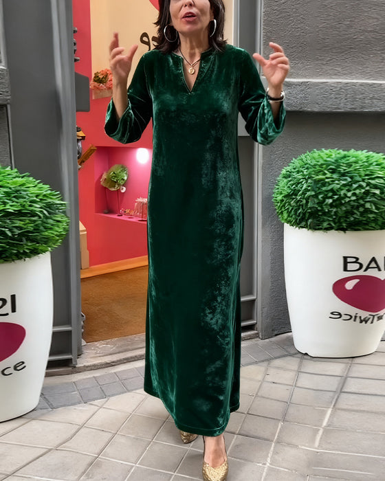 Modieuze Effen Kleur Wijde Jurk