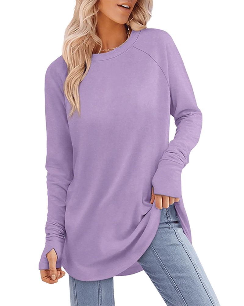 Ronde Hals Raglan Colorblock Longsleeve Top