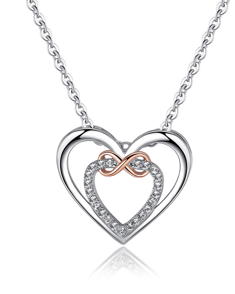 Twee harten Infinity ketting