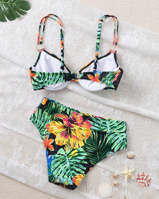 Bikini Sexy Bedrukte Push-Up Bh Driehoek