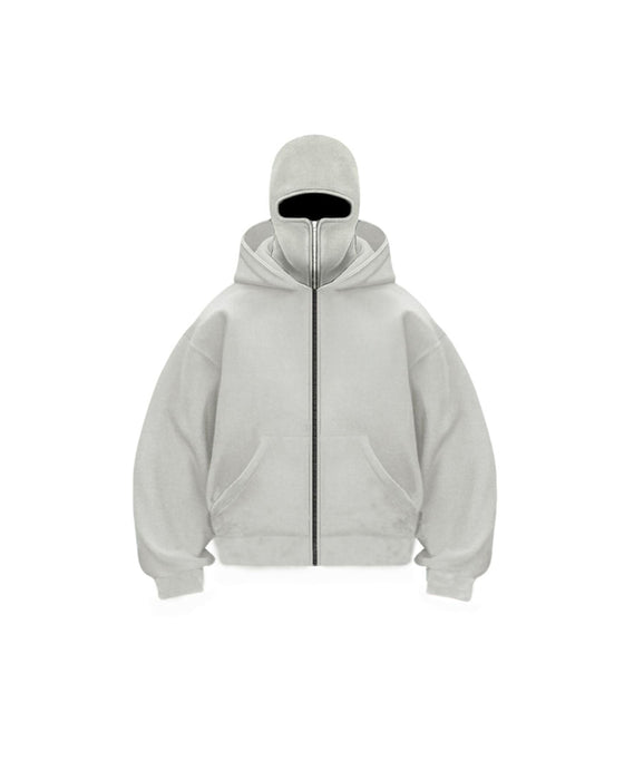 Unisex Sweatshirt Jas met Dubbele Capuchon en Rits