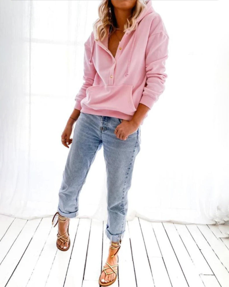 Hoodie Voorzak Knoop