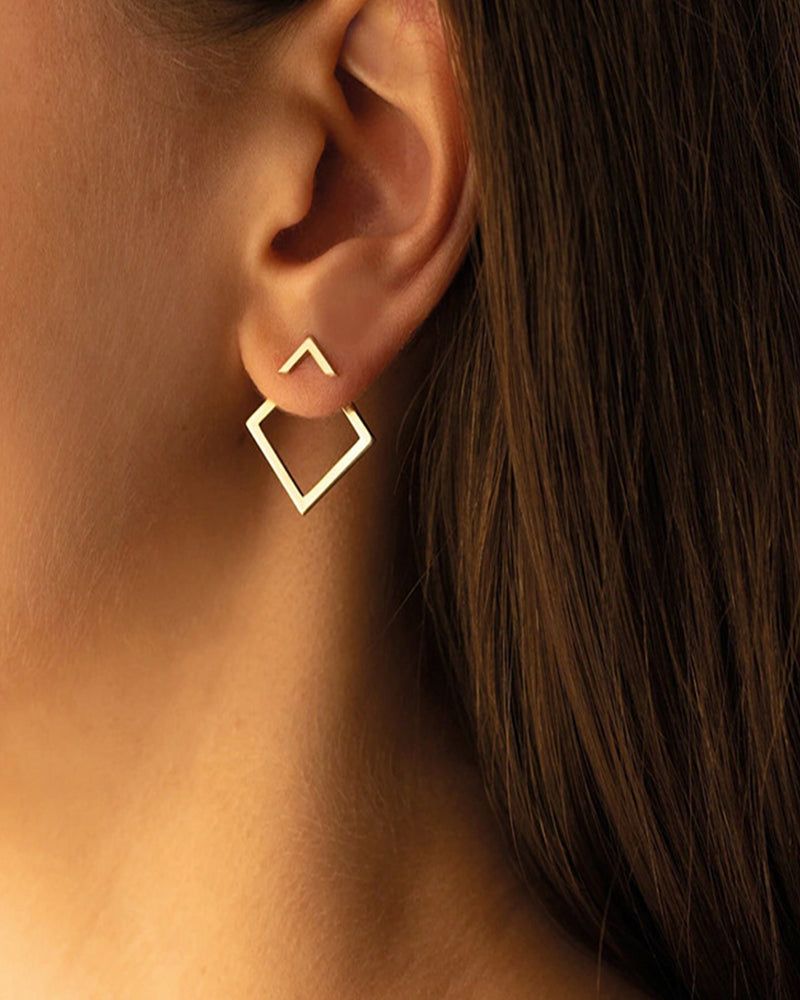Eenvoudige diamantvormige elegante oorbellen