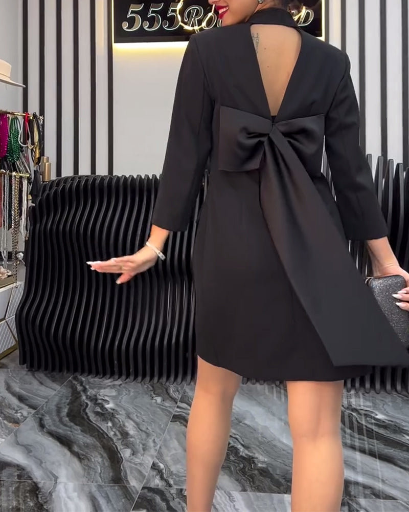 Kraag Strikjurk Dubbelgeknoopte Pak