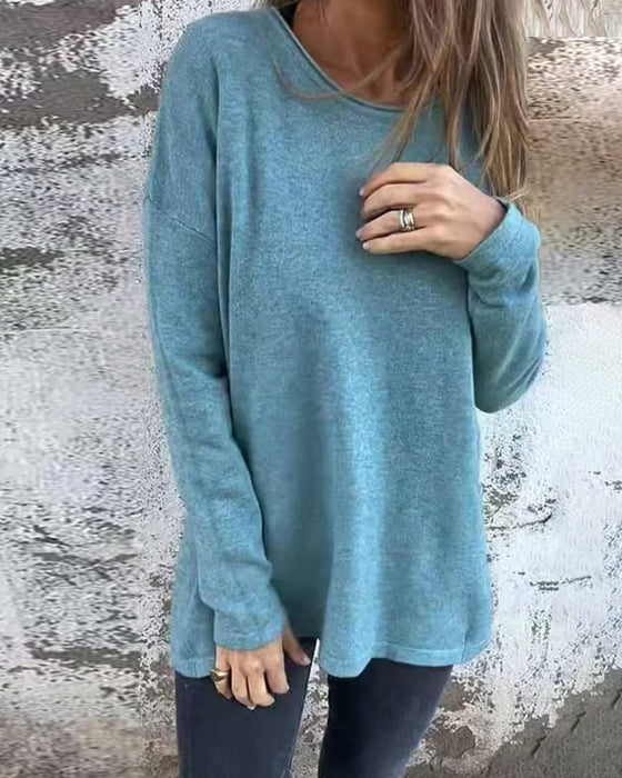 Tops Stijlvol Knoopsdetail Lange Mouw