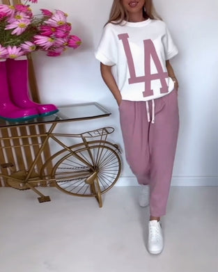 Stel Casual Letter Print Sports in