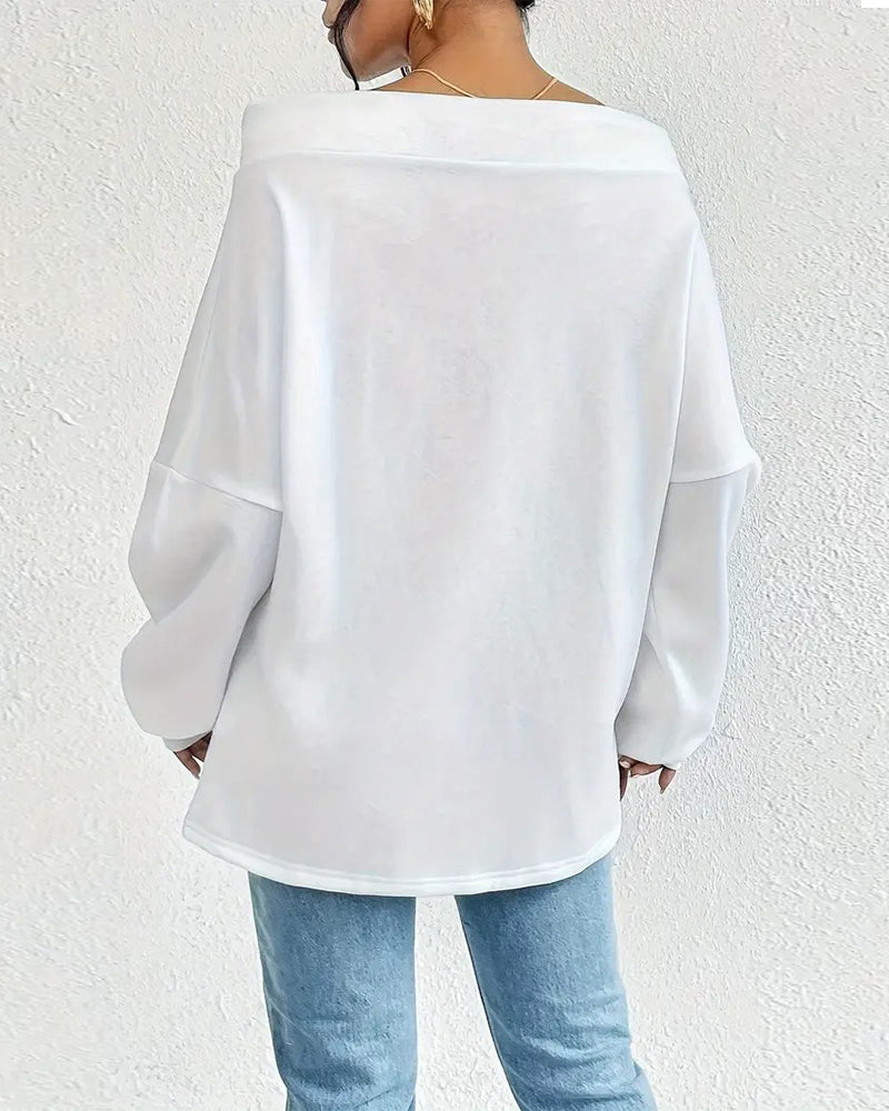 Sweatshirt Mode Effen Kleur