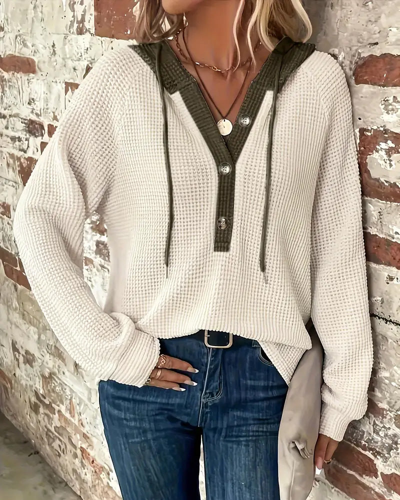 Gekapte V-Hals Met Kleurblokken