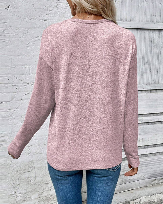 Top Lange Mouw Ronde Hals Liefdeshart Print