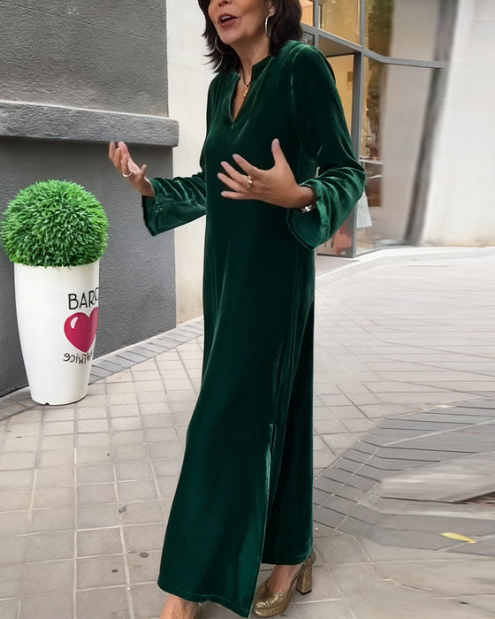 Modieuze Effen Kleur Wijde Jurk