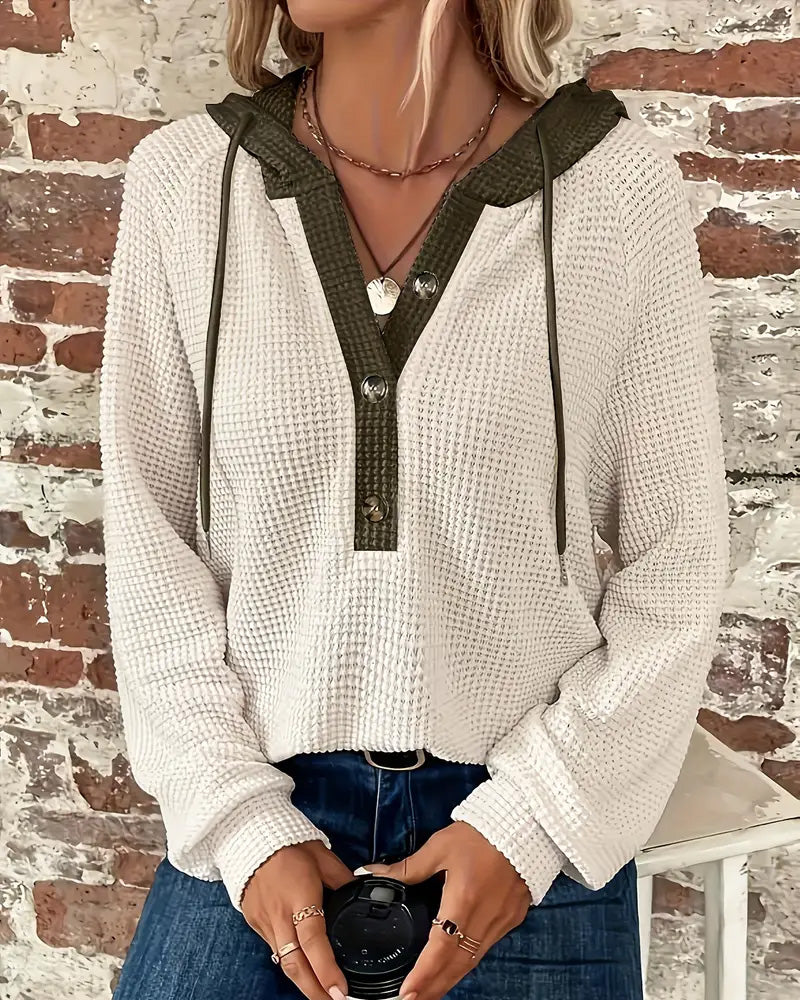 Gekapte V-Hals Met Kleurblokken