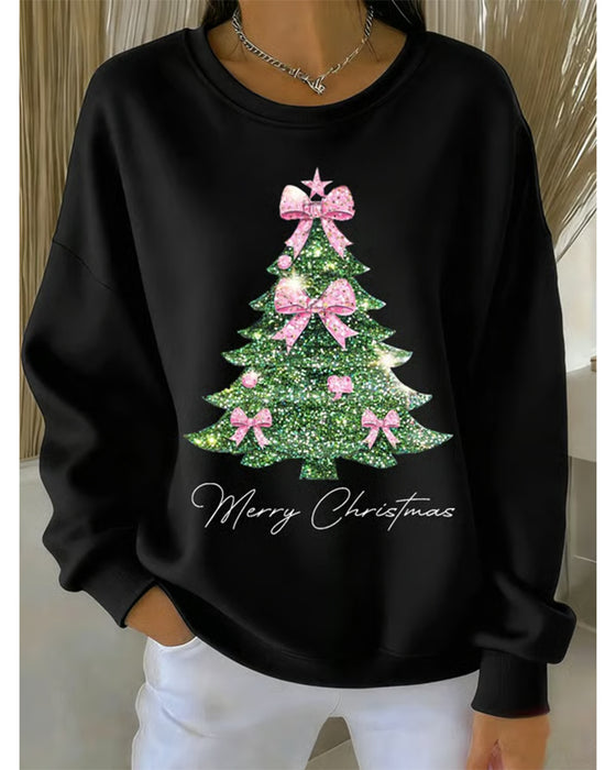 Crewneck Sweatshirt Met Kerstprint En Lange Mouwen